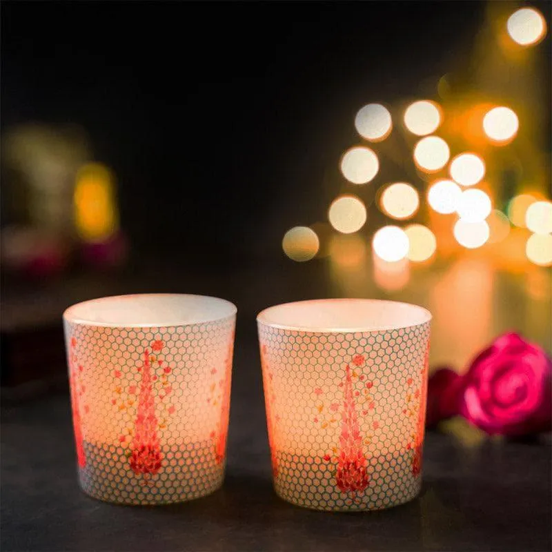 Tree Of Fire Candle Votive - Set Of Two media 1