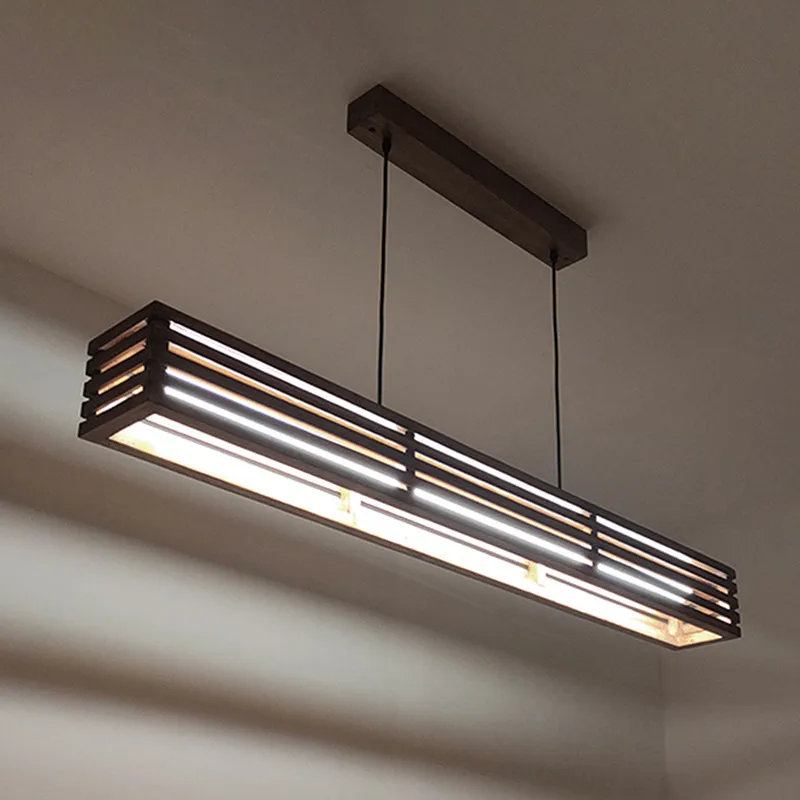 Glitz Linear LED Carved Wooden Ceiling Lamp media 6