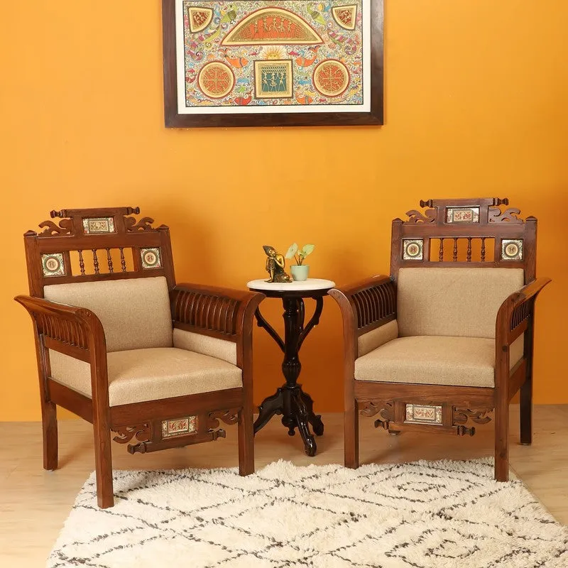 Maharaja Teak Wood Accent Chair media 8