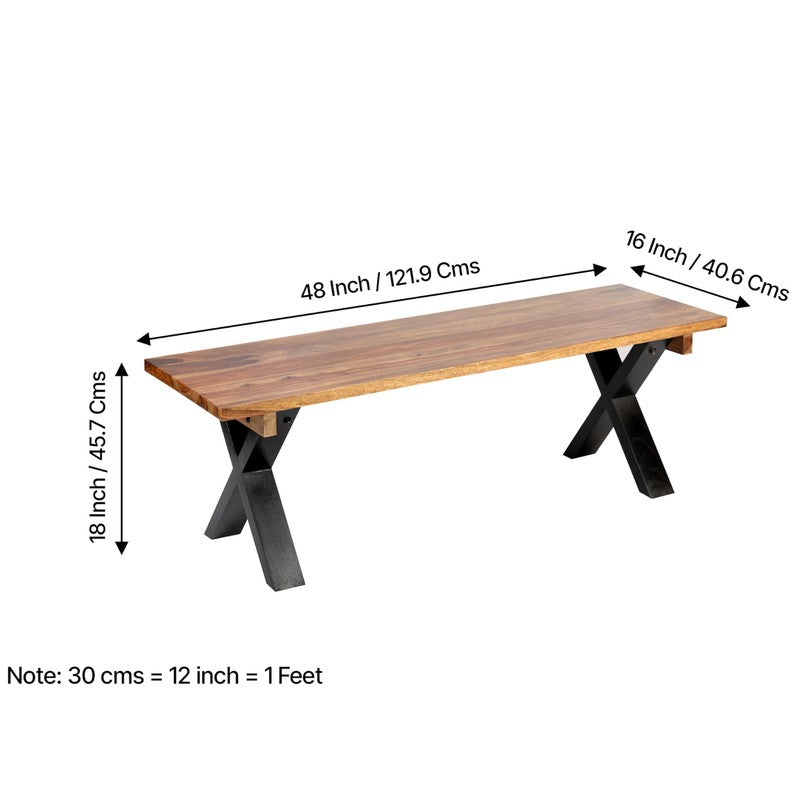 Cynex Sheesham Wooden Bench - Brown media 10