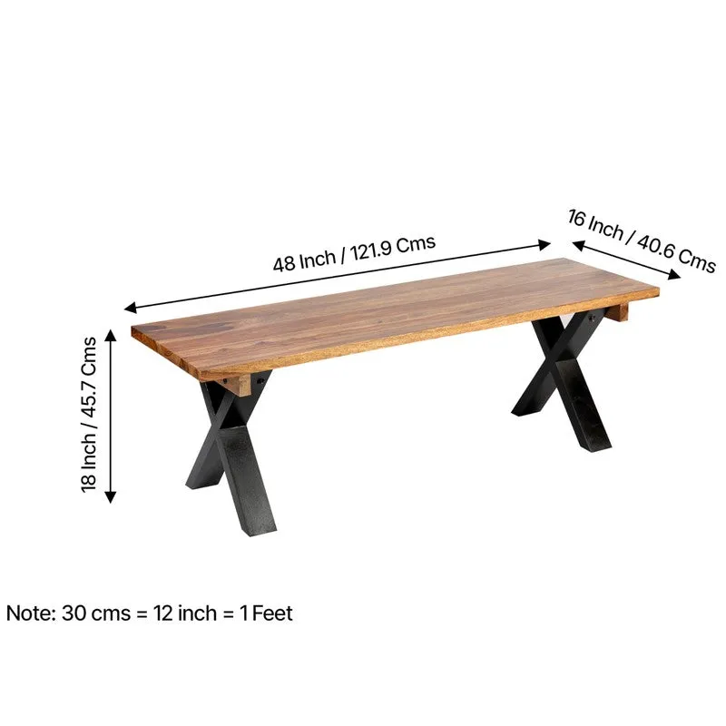 Cynex Sheesham Wooden Bench - Brown media 10