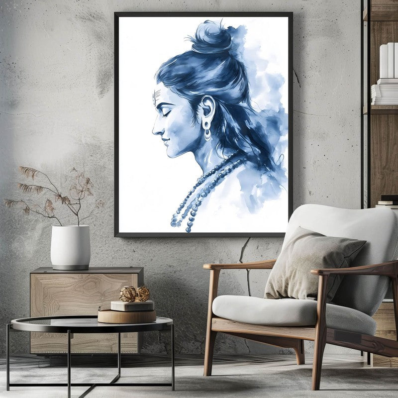 Moksha Shiva Spiritual Archival Paper Wall Painting With Frame - Black media 3