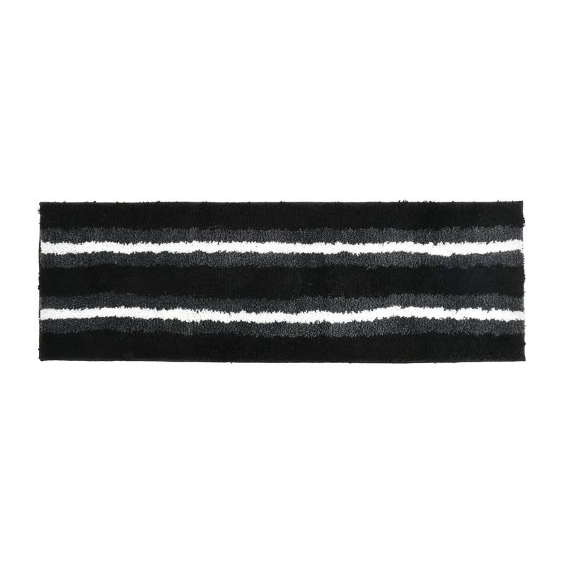 Striata Micro Fiber Runner Rug - Black
