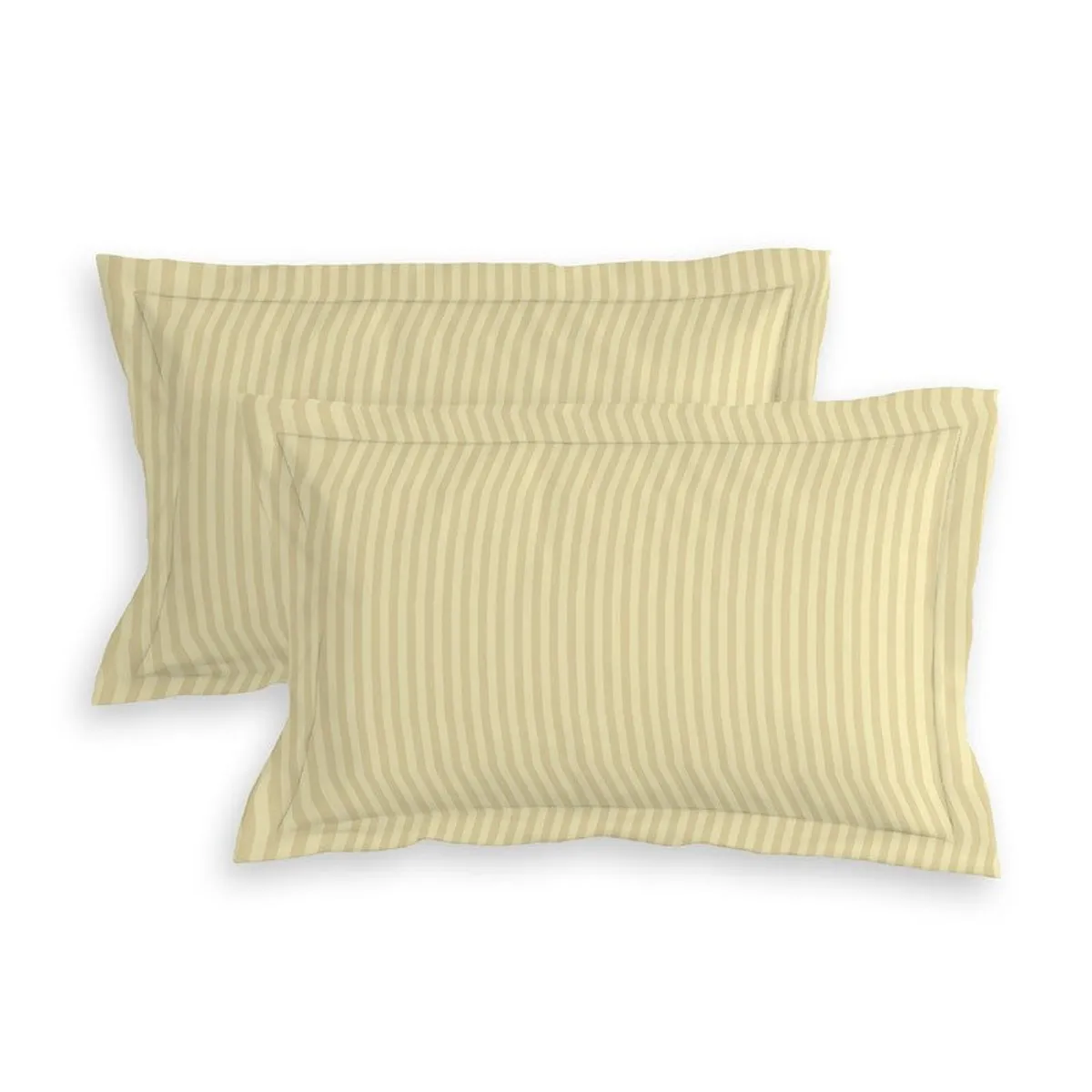 StripeScape Glace Cotton Fitted Bedsheet (Beige) - 130 GSM - 10