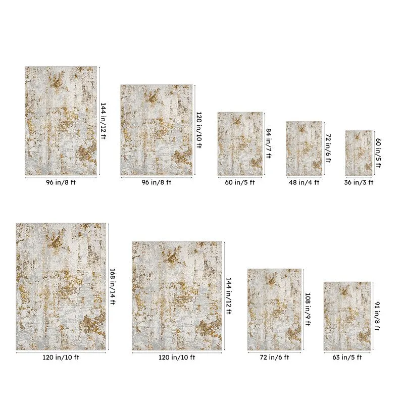 Sariya Abstract Carpet - Grey & Yellow media 9