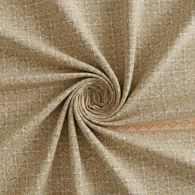 Aavni Cotton Bedsheet (Soft Green, Orange) - 180 TC media 5