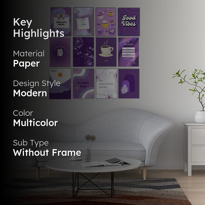 Purple Vibes Wall Poster - Set Of Twelve media 2