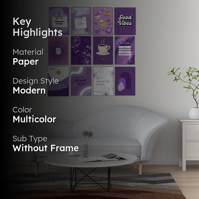 Purple Vibes Wall Poster - Set Of Twelve media 2