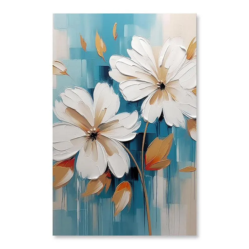 Icy Petals Canvas Floral Wall Art media 4