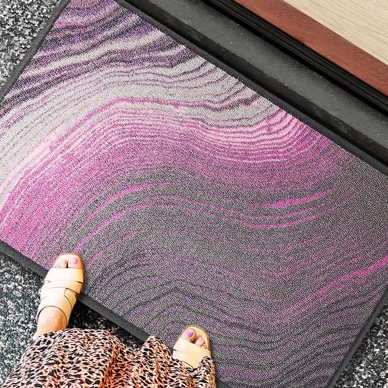 Iris Abstract Nylon Door Mats - Purple,Pink media 3