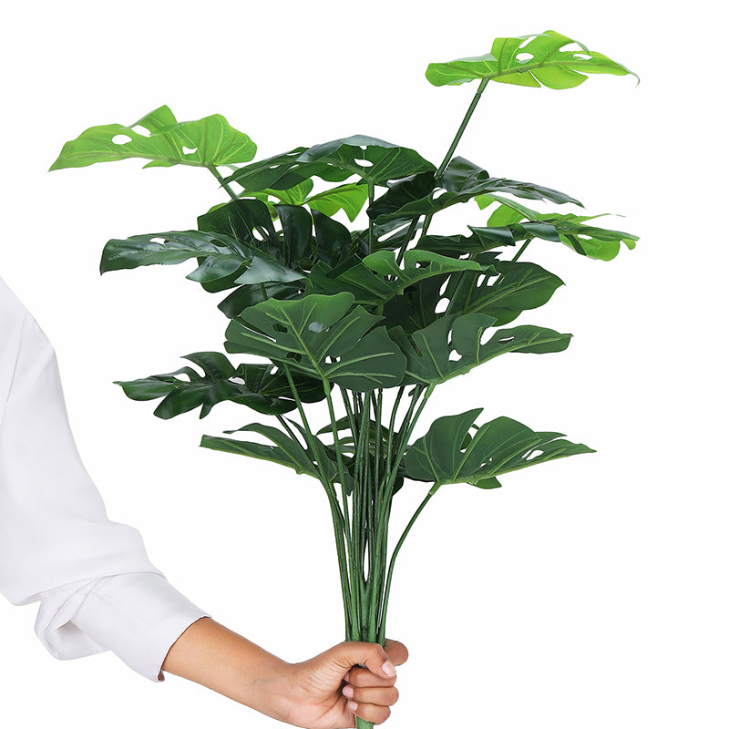 Botanika Artificial Monstera With Black Plastic Pot & pebbles - 2 Feet media 4