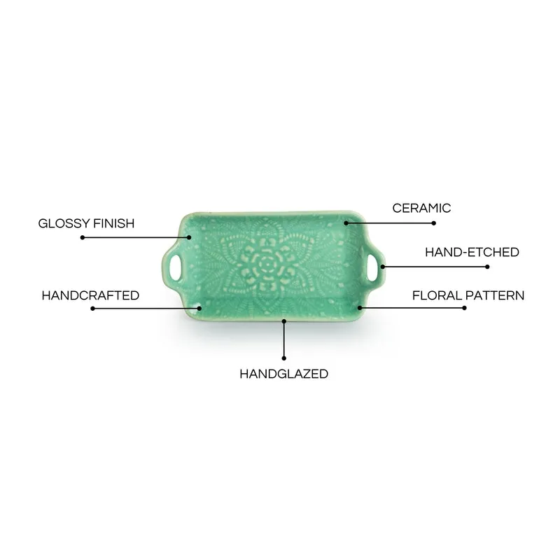 Oceano Green Hand Glazed Serving Tray media 8