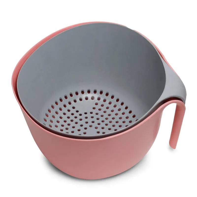 Seana 2-in-1 Detachable Strainer With Bowl - Pink media 1