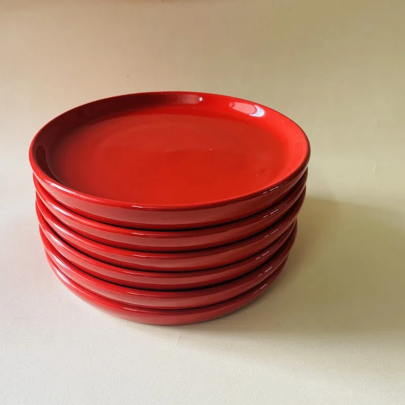 Ceramic Quarter Plate (Red) - Set Of Six media 5