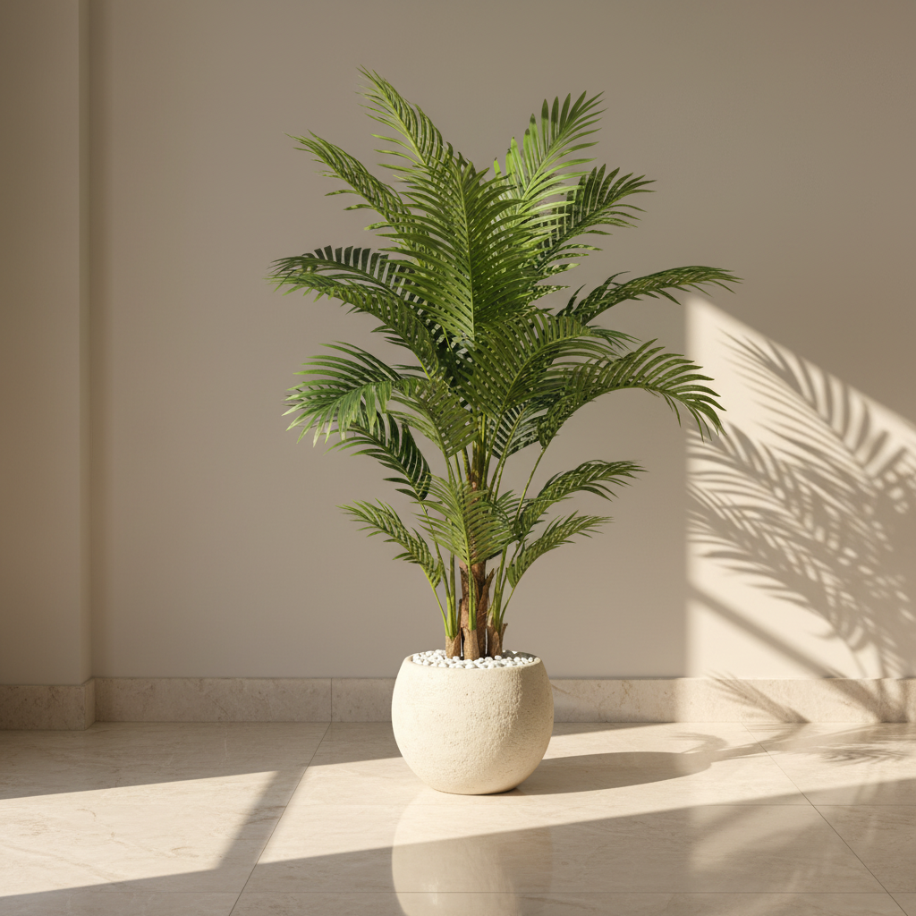 3.9 ft Botaniq Touch Artificial Plant With Black Fiber Pot - 4.92 Feet