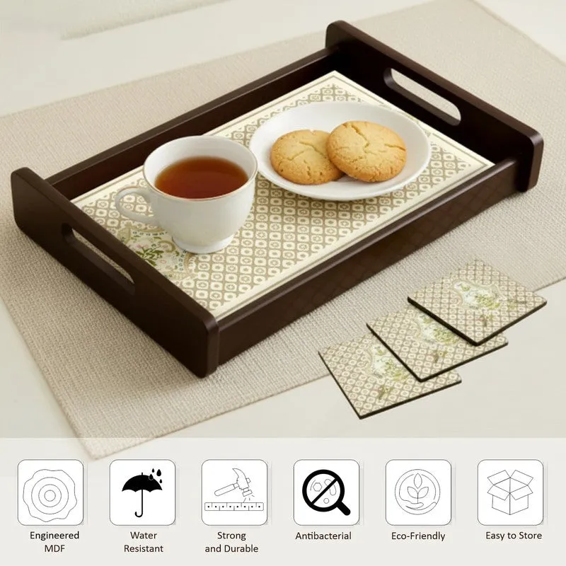WoodWhim Serving Tray with 4 Coasters - Five Piece Set media 6