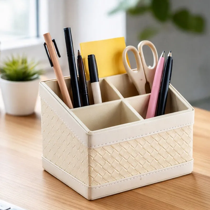 AarviDecor OfficeEase Faux Leather Desk Organizer media 1