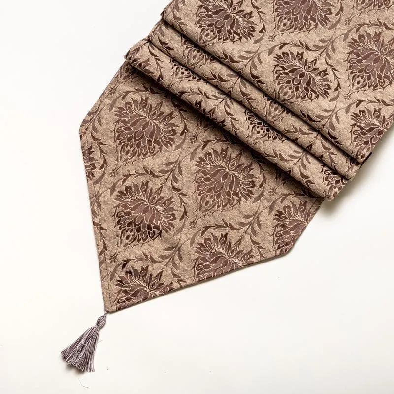 Pierre Paisley Jacquard Table Runner- Brown media 4