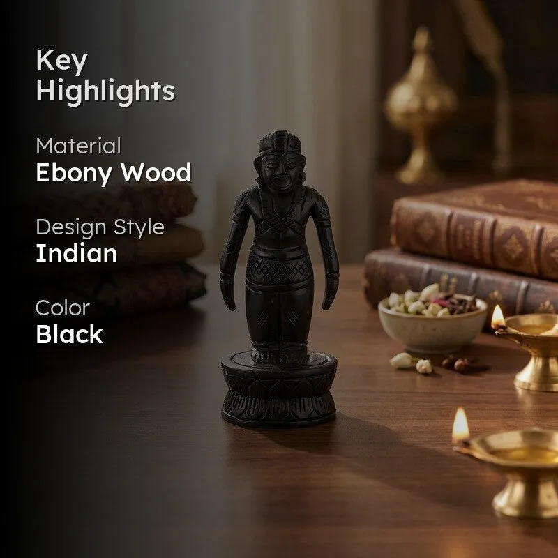 Lord Ayyappa Divine Ebony Wood Idol media 2