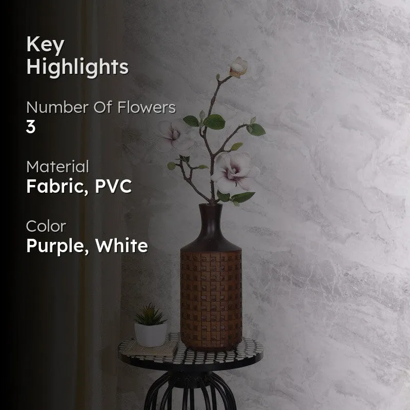 Elegant Magnolia Flower Stick For Modern Spaces - Brown media 2