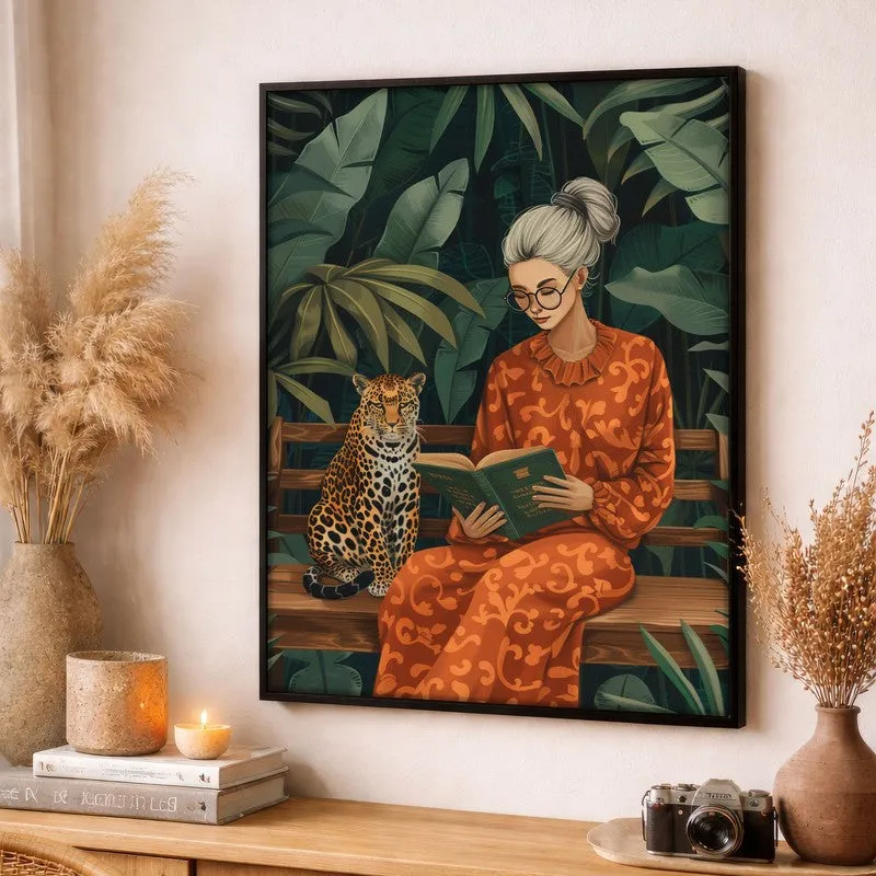 Story In Savanna Canvas Wall Painting - Black Frame media 3