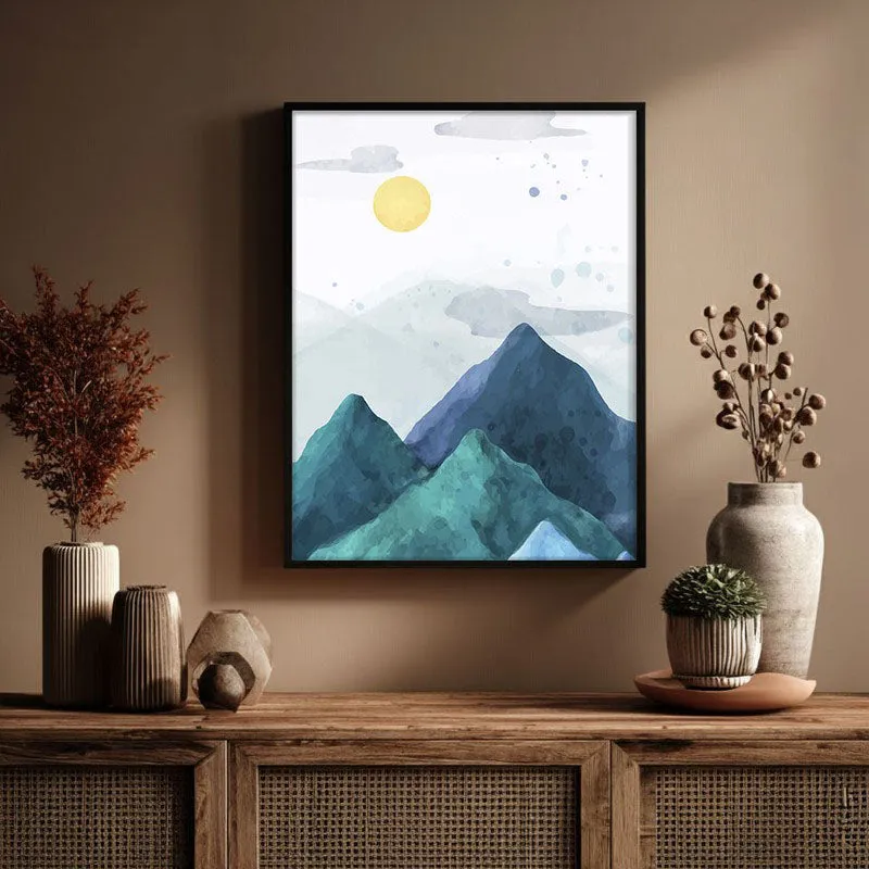 Azure Peaks Archival Paper Wall Art With Frame media 3