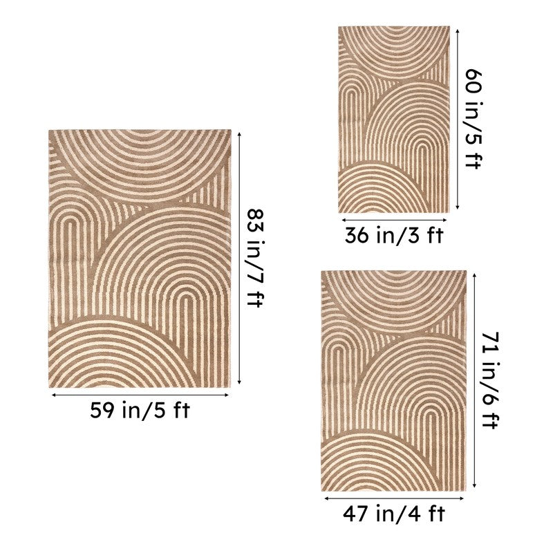 Aneeta Soft Pile Anti-Skid Polyester Carpet - Beige media 7