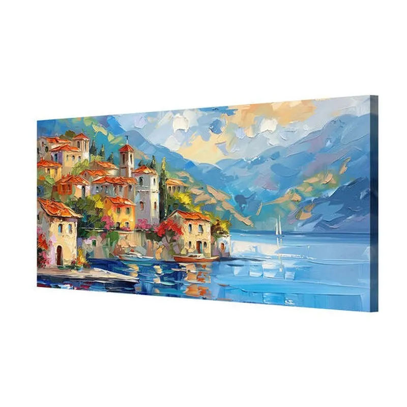 Italian Coastal Village Poly Canvas Wall Painting media 5