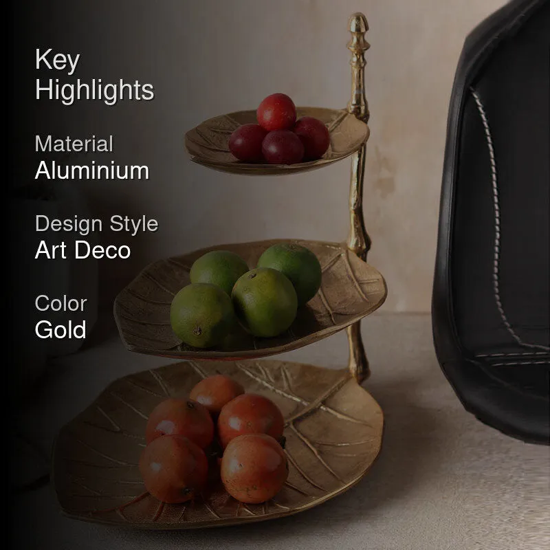 Kela Leafy Aluminum Platter - Gold media 2