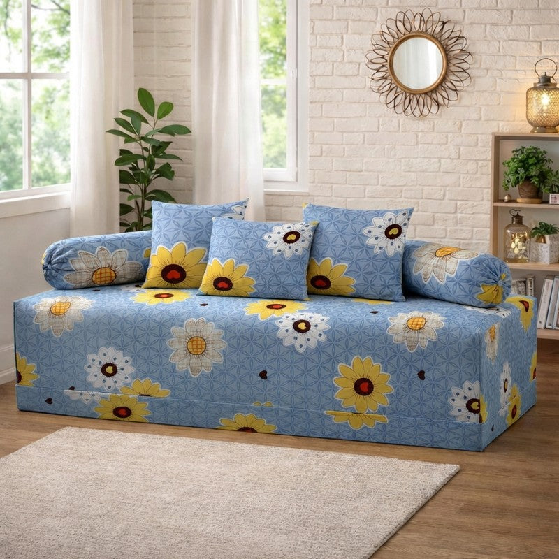 Blosyn Printed Diwan Set - Six Piece Set