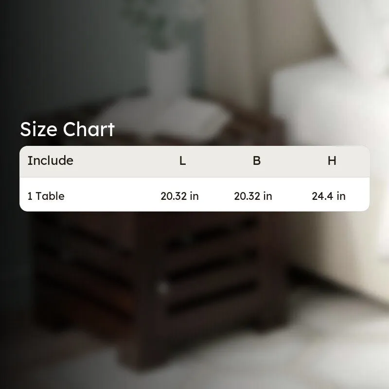 Wverix Sheesham Wooden Side & Bedside Table - Taupe media 8