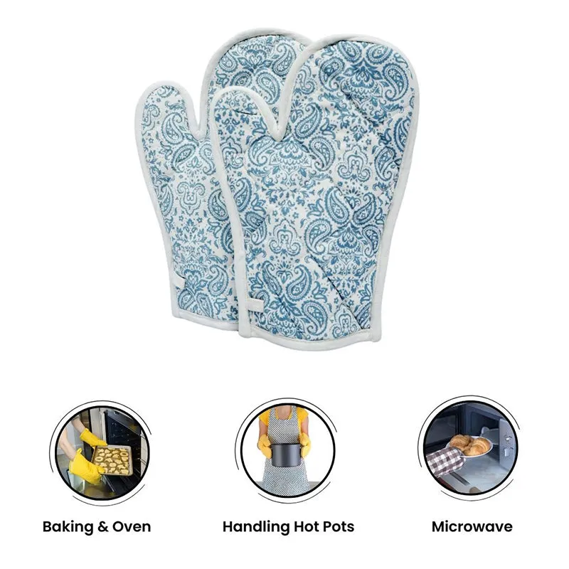 Swayam Tapsi Kitchen Gloves (Blue) - Set Of Two media 3