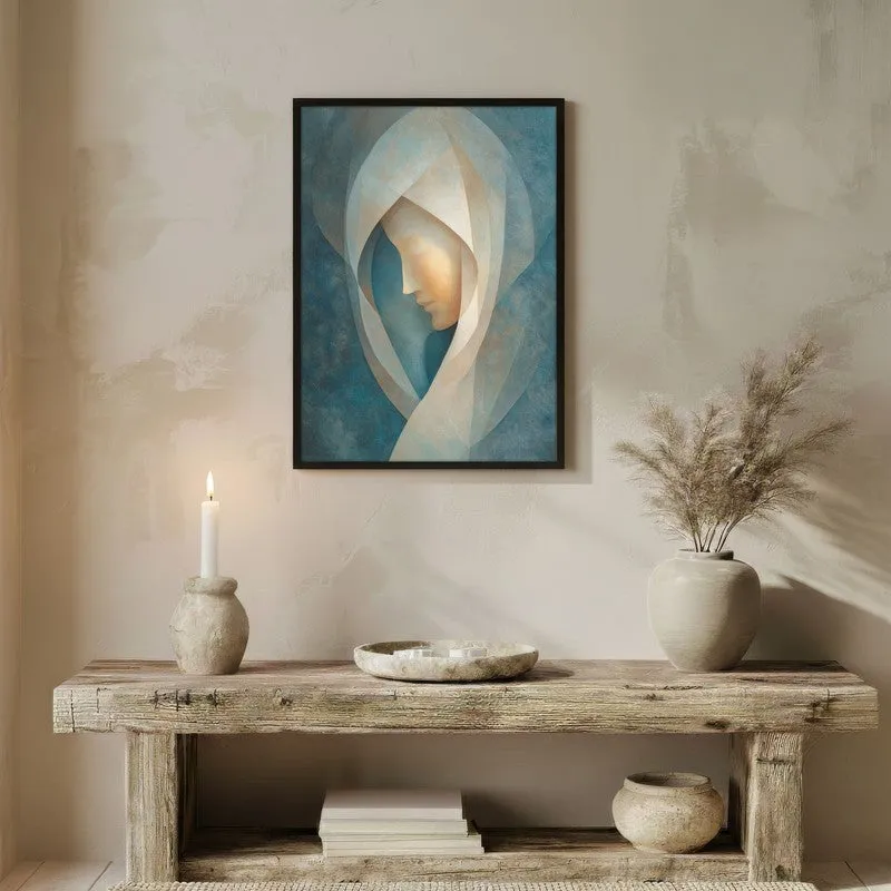 Holy Mary Abstract Archival Paper Wall Painting With Black Frame media 3