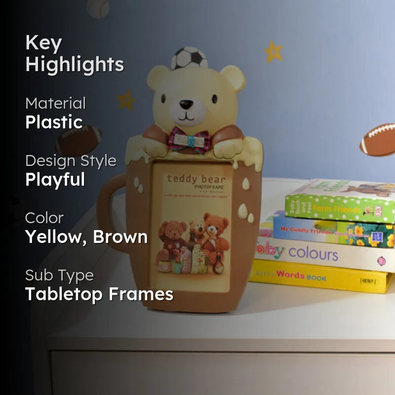 Teddy Sip Kids Photo Frame - Cream media 2