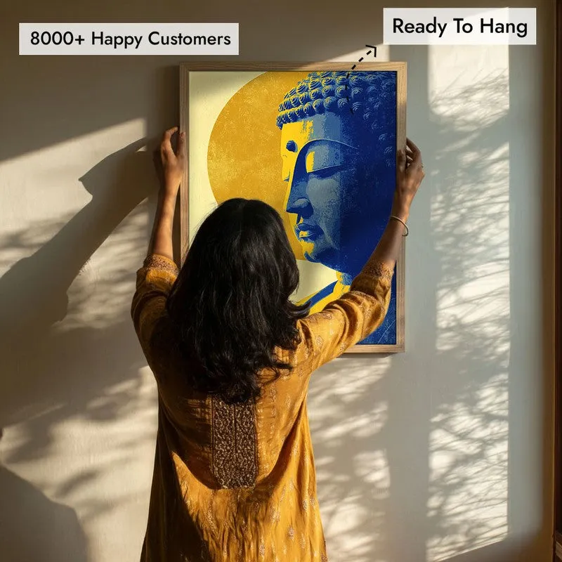 Peaceful Buddha In Meditative Calm II Archival Paper Wall Painting With Brown Frame media 7