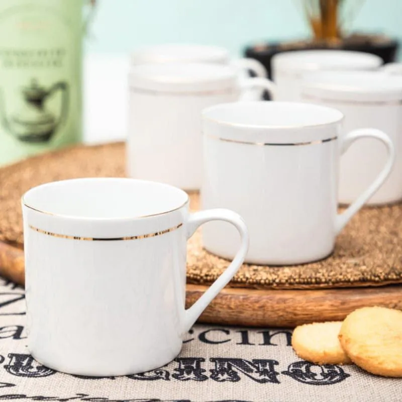 Sonaki Vivienne Bone China Tea Cup (240 mL Each) - Set of Six media 1