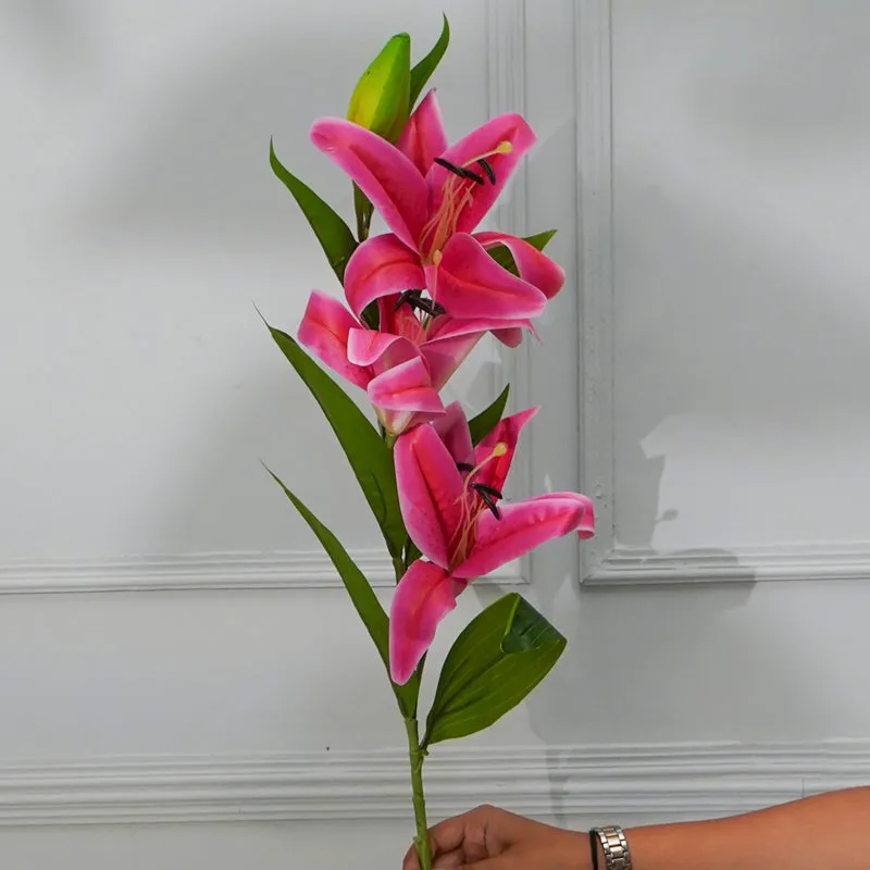Faux Lily Flower Stick (Pink) - 39 CM media 3