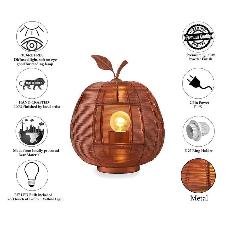 The Apple Light Metal Table Lamp - Copper media 6