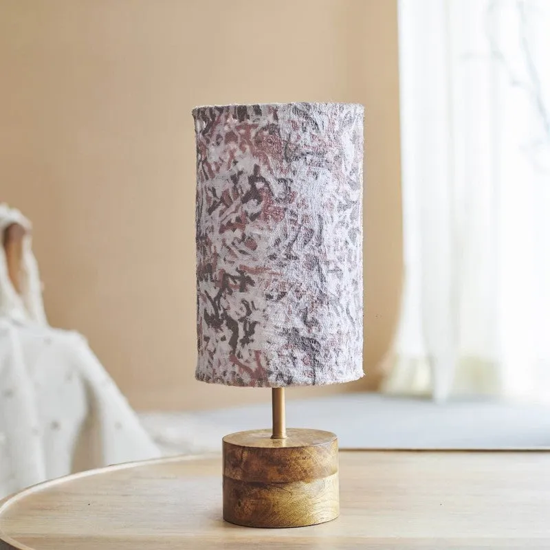 Orange Tree Flake Mango Wood Table Lamp Beige - Multicolor media 2