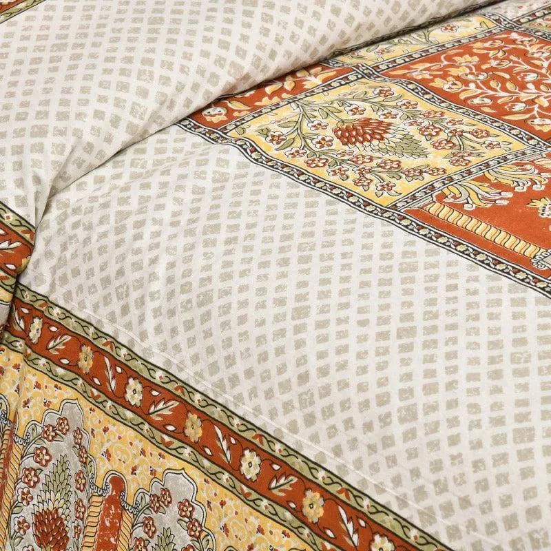 Parth Ethnic Cotton Bedsheet (Yellow) - 160 TC media 3