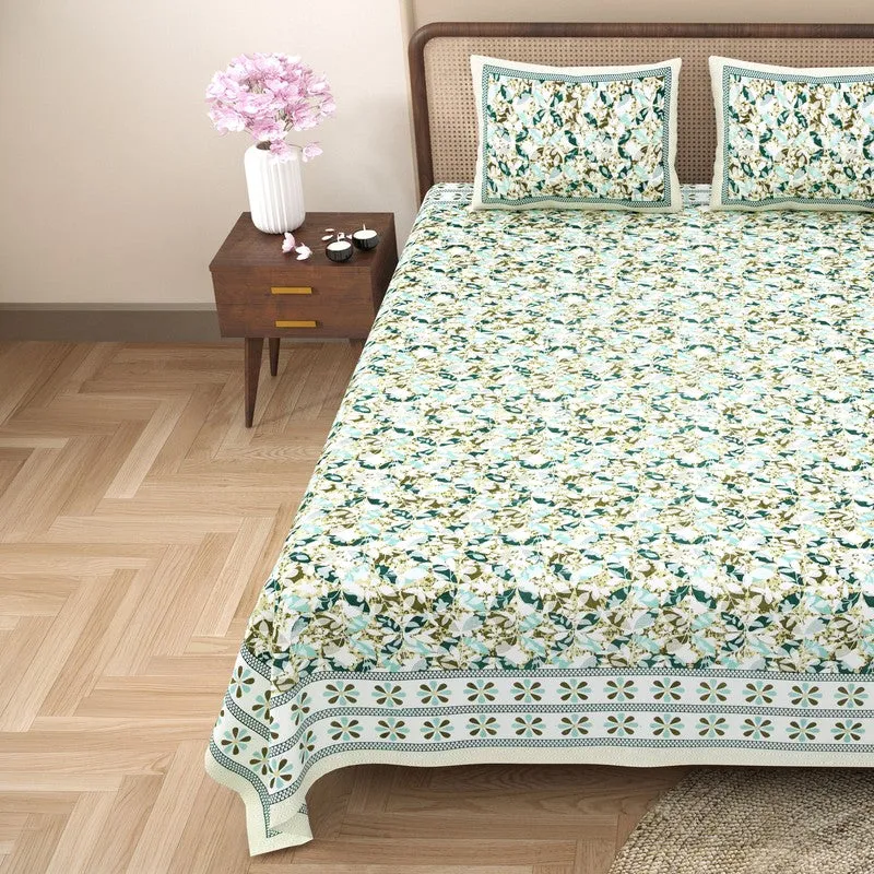 Rangix Cotton Bedsheet (Green) - 240 TC media 4