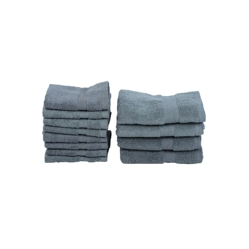Miorah Hand & Face Towel Combo (Grey) - Set Of Twelve media 4