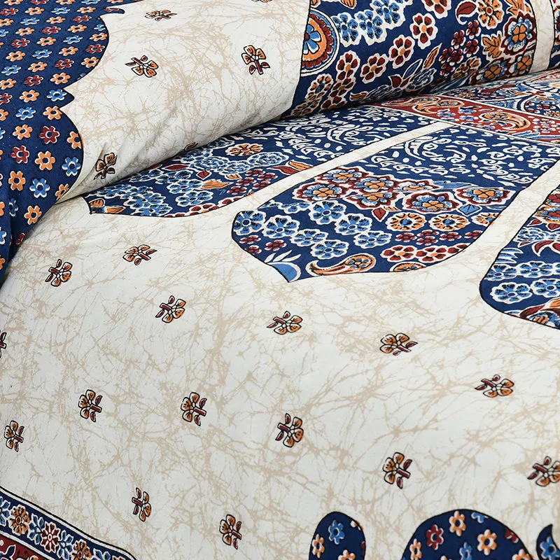 Jalandhara Ethnic Cotton Bedsheet (Dark Blue) - 160 TC media 3