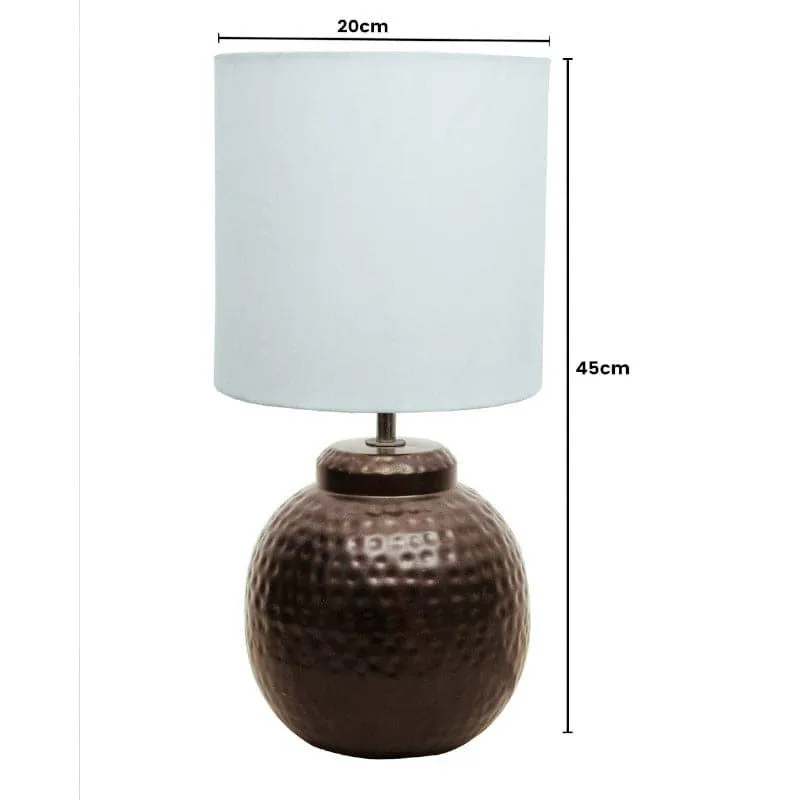 Lanai Pastha Fabric Table Lamp - White,Copper media 6