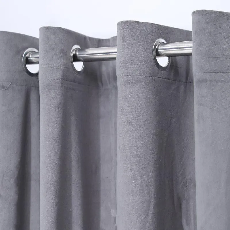 Kumudini Solid Curtain (Grey) - Set Of Two media 4