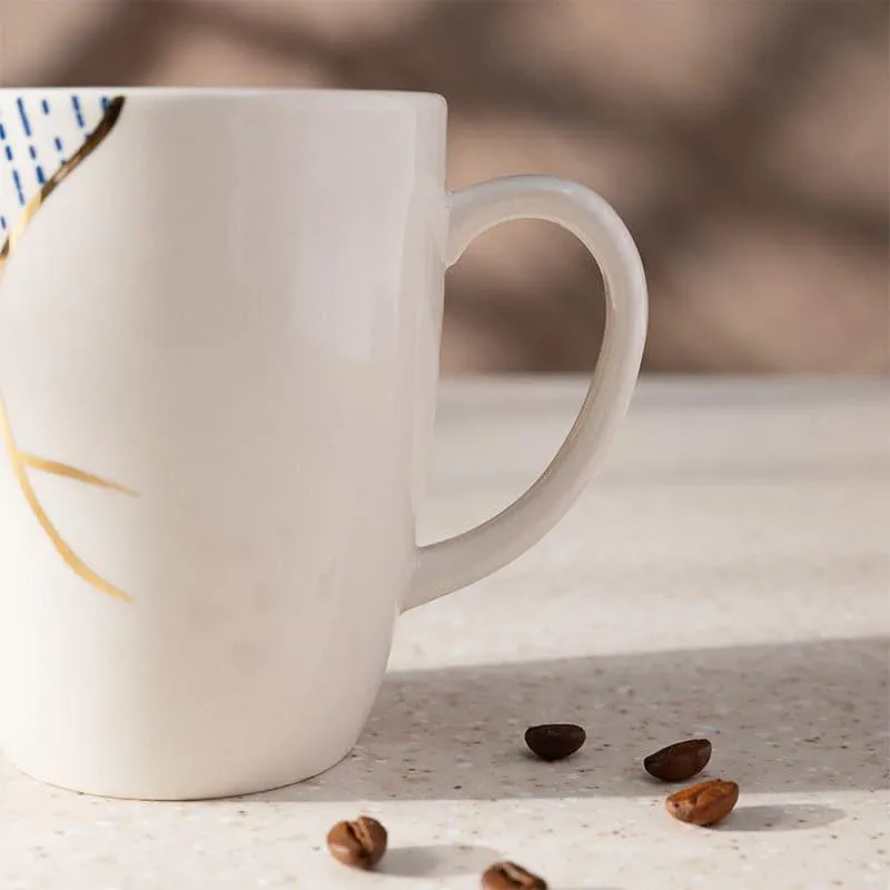 Wabi Sabi Porcelain Coffee Mug (295 mL) - Blue,White media 4