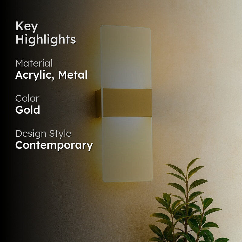 LumoFlex Multi-Mode Acrylic & Metal LED Wall Lamp - Gold media 2