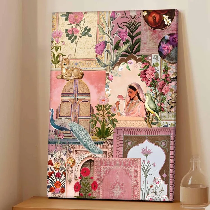 Floral Courtyard Serenity Canvas Wall Art media 5