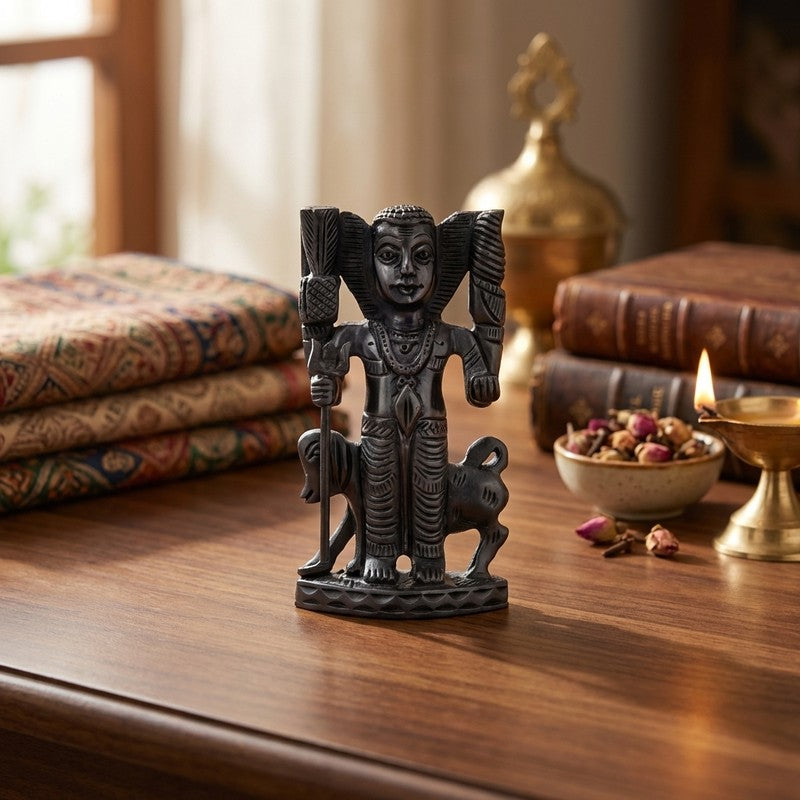Lord Vamana Divine Ebony Wood Idol