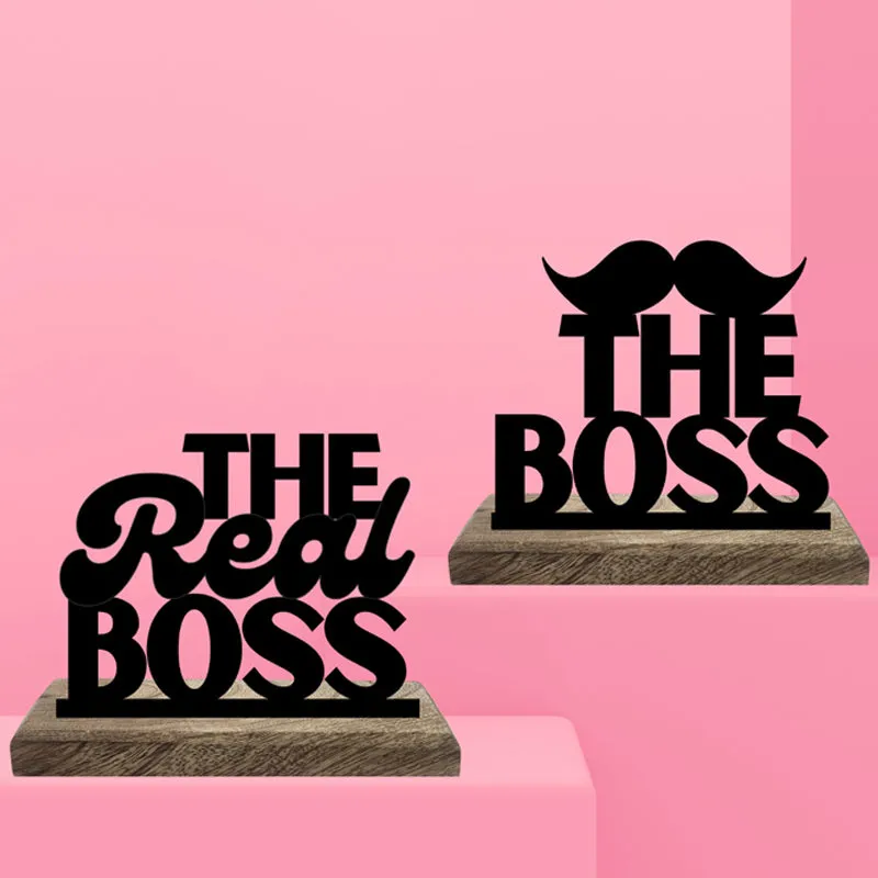 The Boss Typography Showpiece - Set Of Two media 3